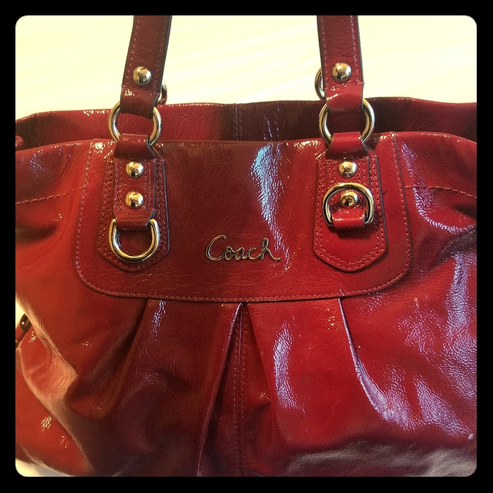 Red Patent Leather Coach Bag